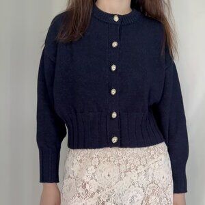 ALTUZARRA Liam Sweater Cardigan -Berry Blue